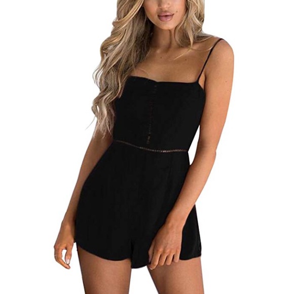 Other - Black spaghetti strap romper